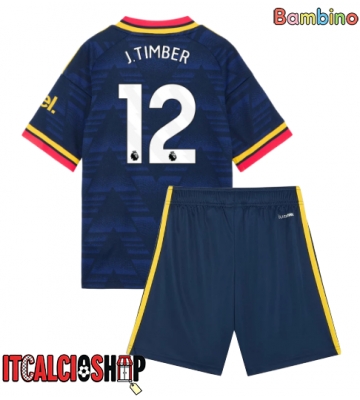 Arsenal Jurrien Timber #12 Seconda Maglia Bambino 2026-27 Manica Corta (+ Pantaloni corti)